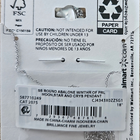 Brilliance Sterling Silver Moon Pendant Necklace - Picture 2 of 2